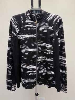 Tek Gear DryTek Men’s 2X Black White Abstract Full Zip Athletic Jacket